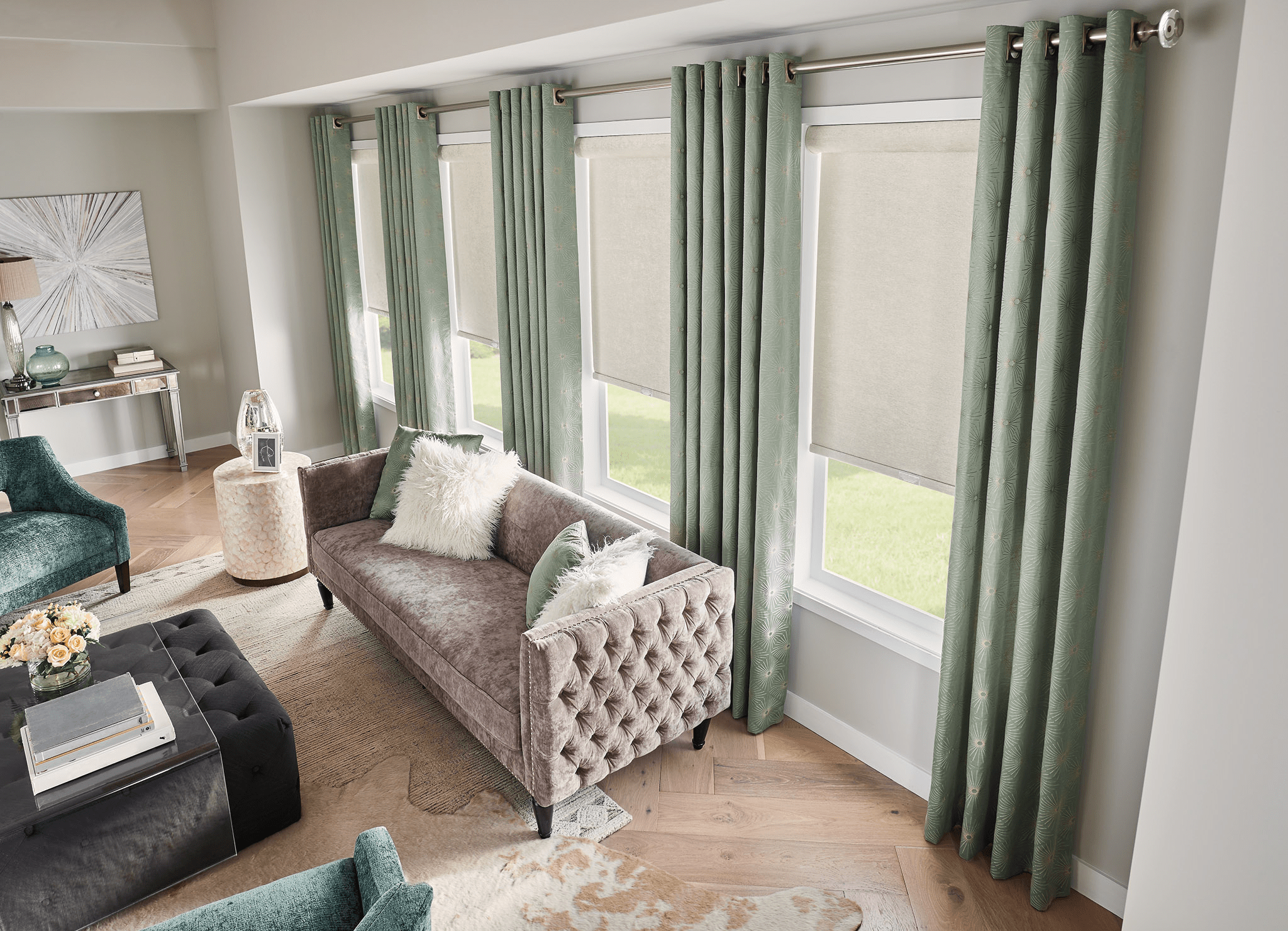 Shades and drapes in Georgetown home